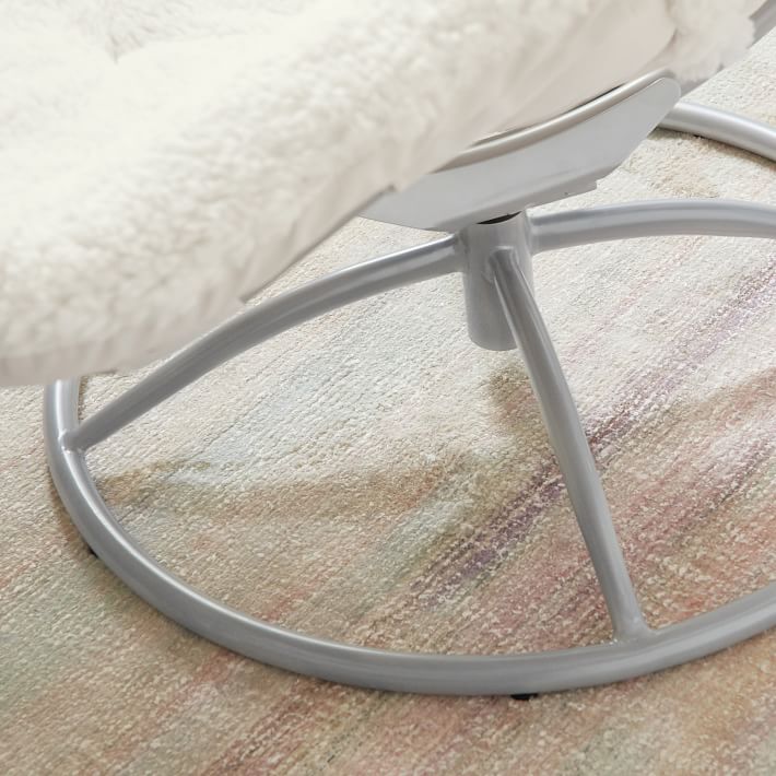 Sherpa Ivory Square HangARound Swivel Chair Pottery Barn Teen
