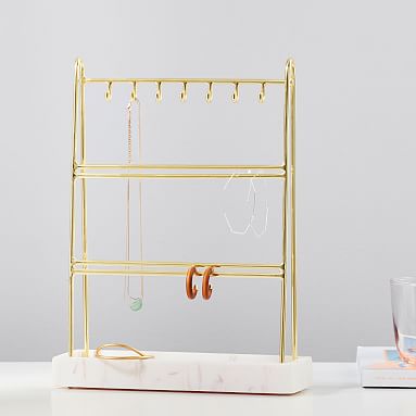 参考価格 PotteryBarn Marble and Gold Jewelry Holder Screen ライフ