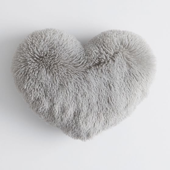 Fluffy Luxe Heart Pillow Pottery Barn Teen