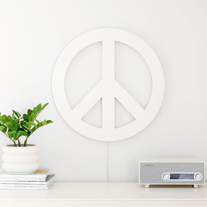 Light-Up Peace Sign | Pottery Barn Teen