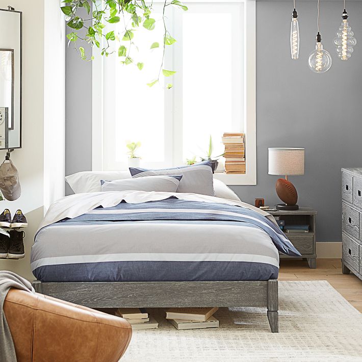 Beachstone Stripe College Duvet Cover + Sham Pottery Barn Teen