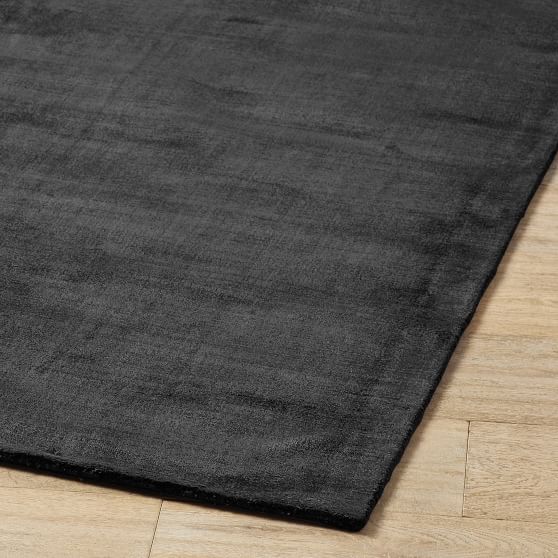Ebony Solid Viscose Rug Teen Rug Pottery Barn Teen