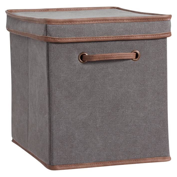Northfield Canvas Bins, Charcoal Pottery Barn Teen