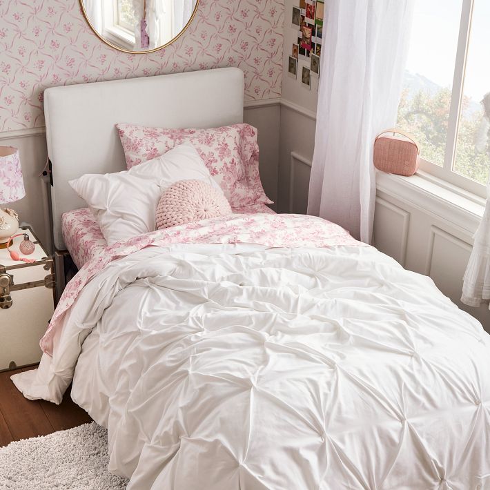 Microfiber Pintuck Twin XL Comforter Pottery Barn Teen