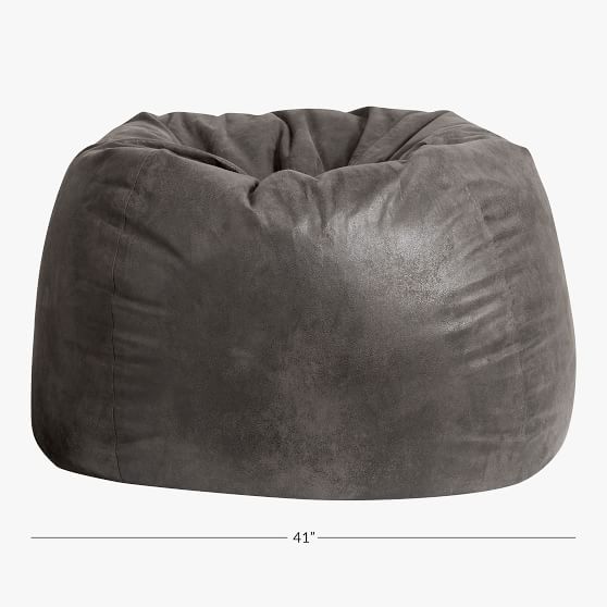 Charcoal FauxSuede Bean Bag Chair Pottery Barn Teen