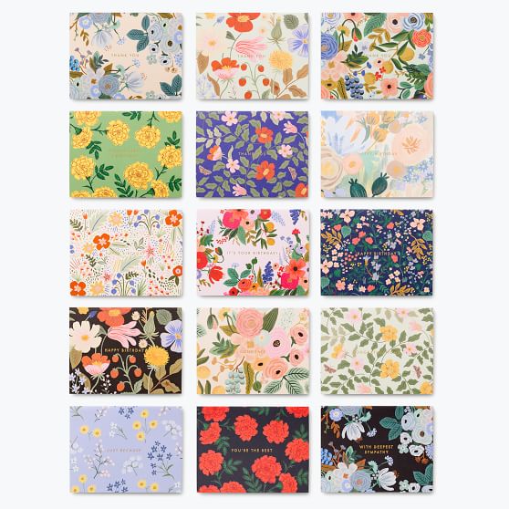 Rifle Paper Co. Mixed Florals Essentials Card Set | Pottery Barn Teen