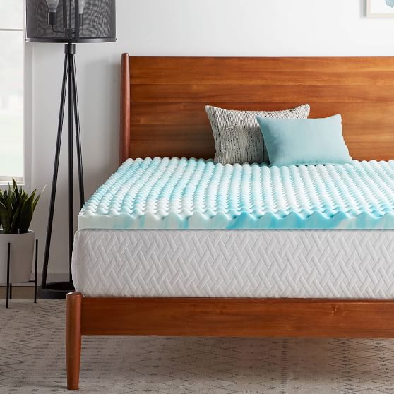 Lucid® Convoluted Gel Memory Foam Mattress Topper Pottery Barn Teen