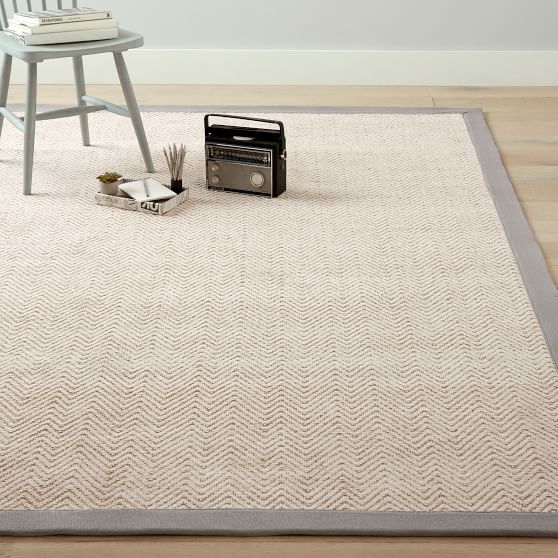 Thick Border Chenille Jute Rug Gray Pottery Barn Teen
