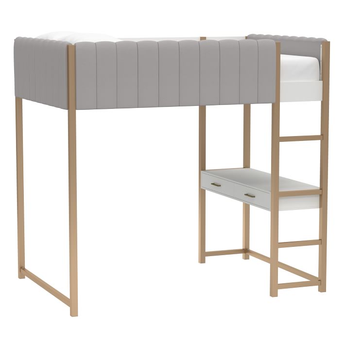 Avalon Full Upholstered Loft Bed Pottery Barn Teen