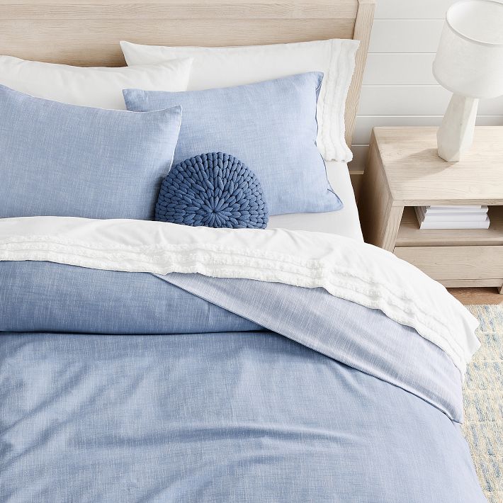 Button-Down Chambray Duvet Cover | Pottery Barn Teen