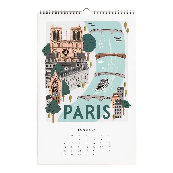 Rifle Paper Co. World Traveler 2019 Hanging Calendar Desk Accessories