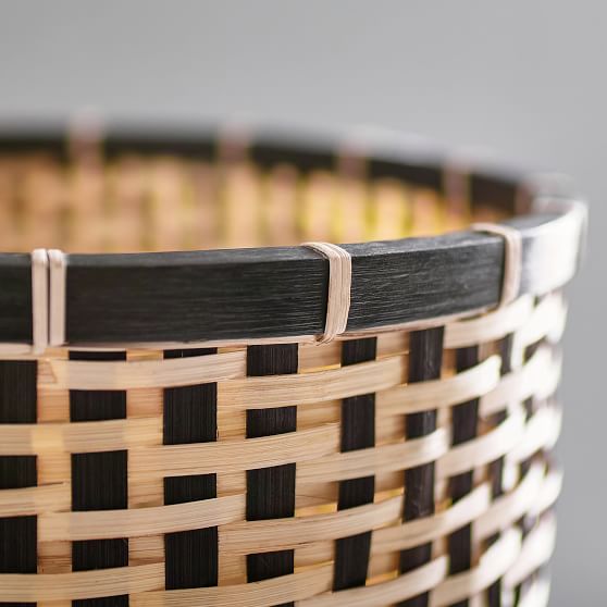 Black and Natural Weave Storage Baskets Pottery Barn Teen