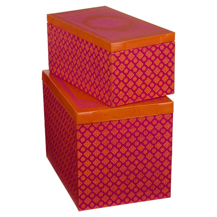 Embossed Paisley Storage Bins, Set of 2 Teen Decor Sale Pottery