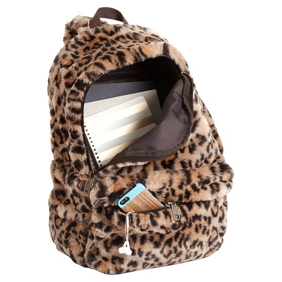 Faux Fur Cheetah Teen Backpack Pottery Barn Teen