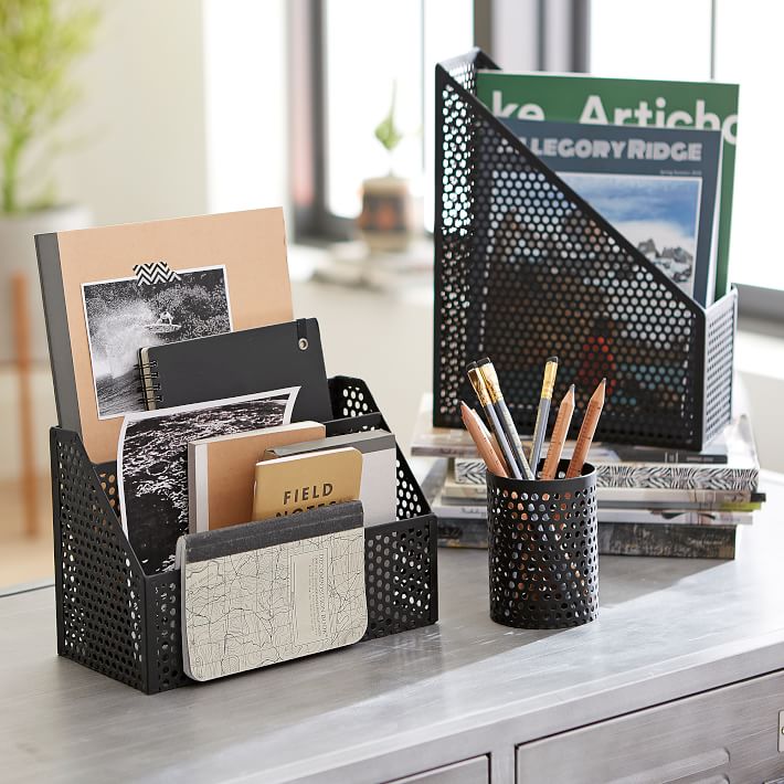 Perforated Metal Desk Accessories Desk Decor Pottery Barn Teen