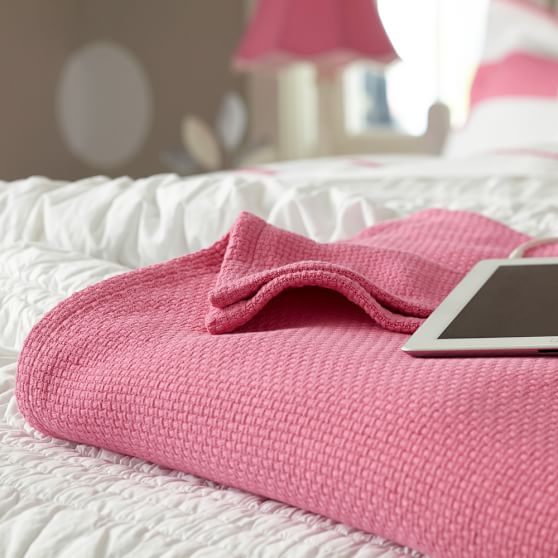 PBteen Classic Organic Cotton Bed Throw Blanket Pottery Barn Teen