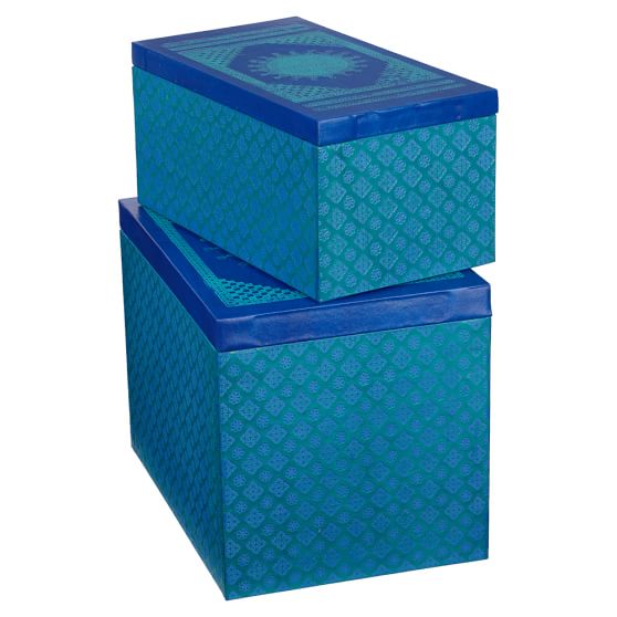Embossed Paisley Storage Bins, Set of 2 Teen Decor Sale Pottery