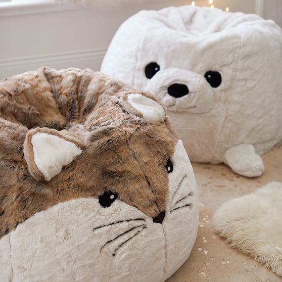 Fox FauxFur Critter Bean Bag Chair Pottery Barn Teen