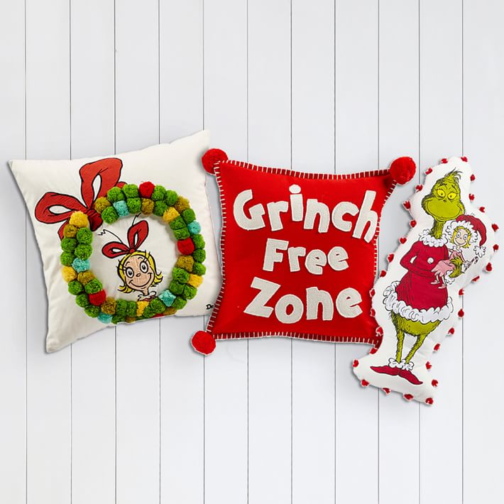 Dr. Seuss's The Grinch™ PomPom Pillow Pottery Barn Teen
