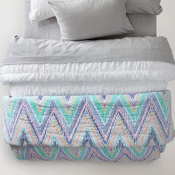 Zig Zag Girls Comforter + Sham Sale Pottery Barn Teen