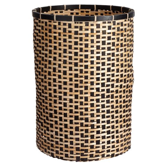 Black and Natural Weave Storage Baskets Pottery Barn Teen