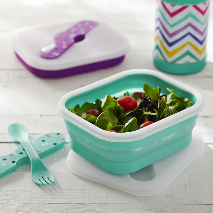 Collapsible Lunch Containers With Utensils | Clearance | Pottery Barn Teen