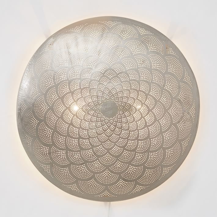 Punched Metal Wall Light Sale Pottery Barn Teen