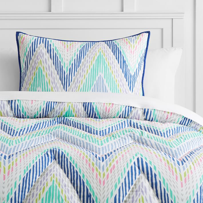 Zig Zag Girls Comforter + Sham Sale Pottery Barn Teen
