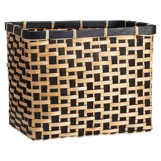 Black and Natural Weave Storage Baskets Pottery Barn Teen