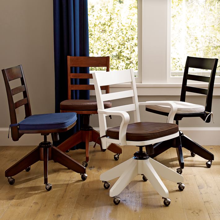 Swivel Armless Desk Chair + Cushion Desk Chair Pottery Barn Teen