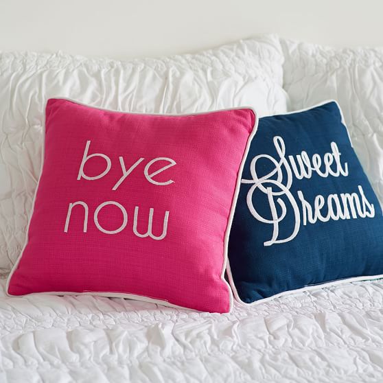 Good Day Greeting Reversible Pillow | Pottery Barn Teen