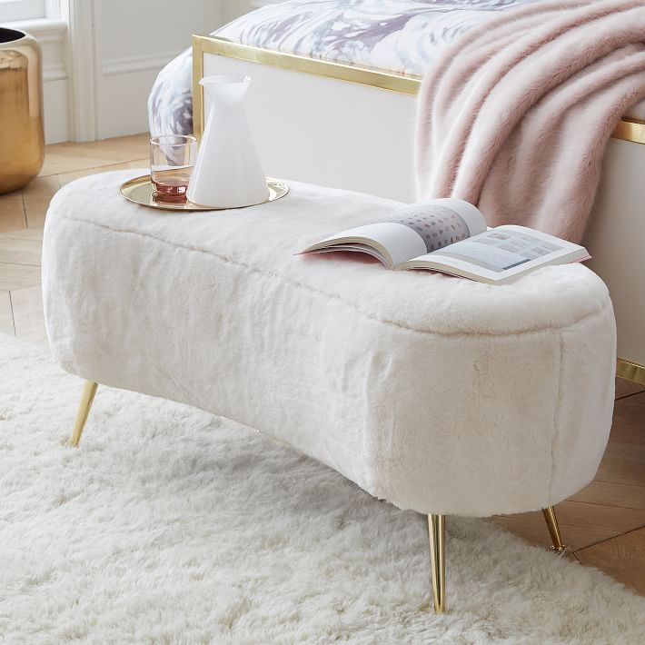 Polar Bear FauxFur Bean Bench Lounge Chair Pottery Barn Teen