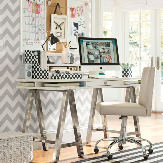 Printed Paper Desk Accessories Set Black Dottie Sale Pottery Barn