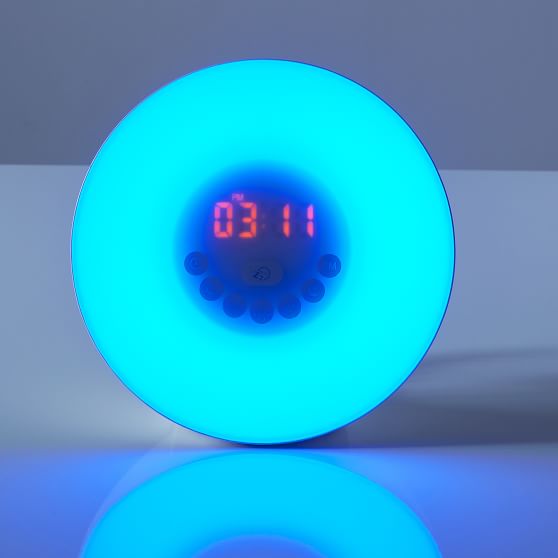 Round LightUp Alarm Clock Tech Accessories Pottery Barn Teen