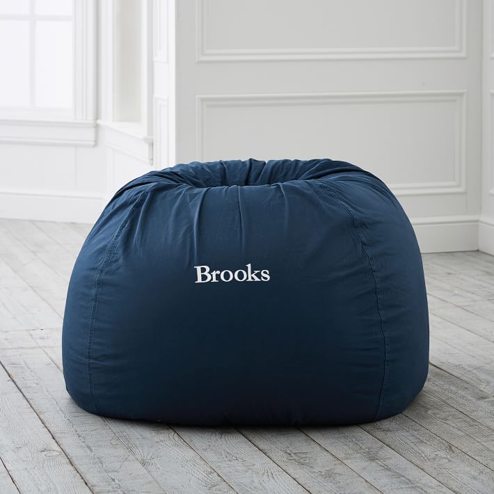 Twill Washed Navy Bean Bag Chair