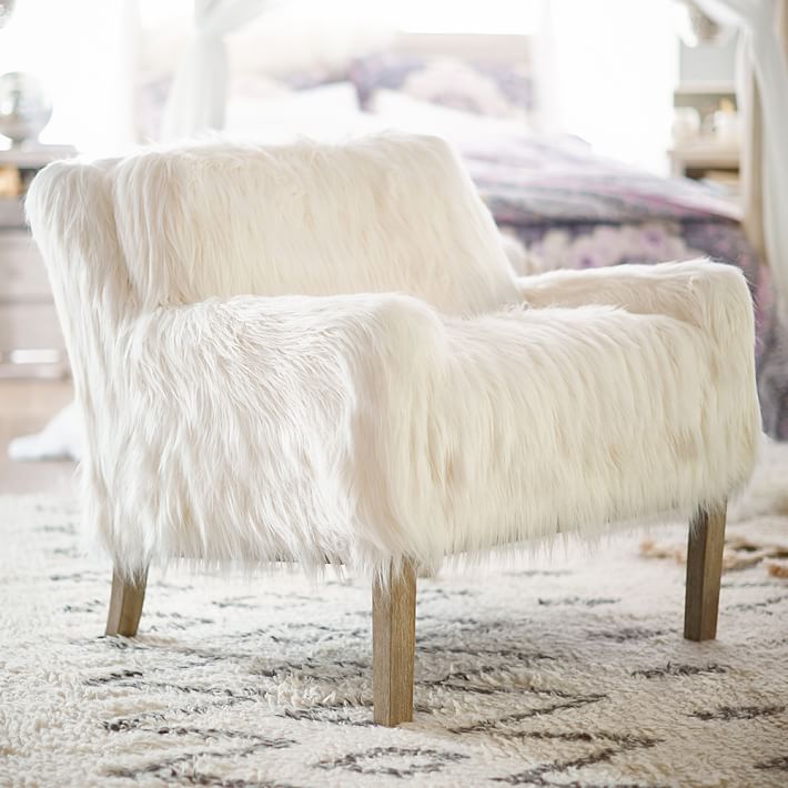 Alex FauxFur Lounge Chair Pottery Barn Teen