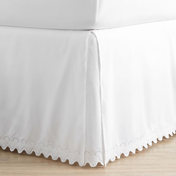 Extra Long Microfiber Eyelet Girls Bed Skirt Pottery Barn Teen