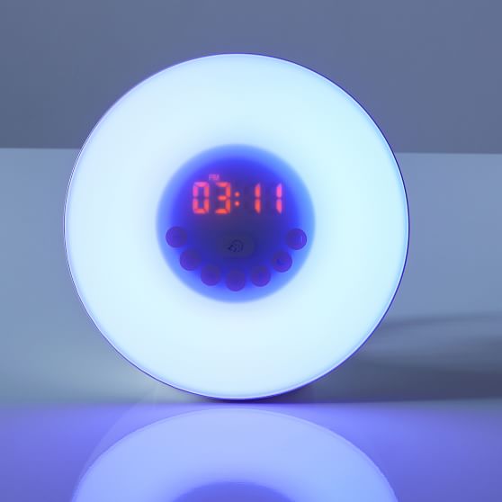 Round LightUp Alarm Clock Tech Accessories Pottery Barn Teen