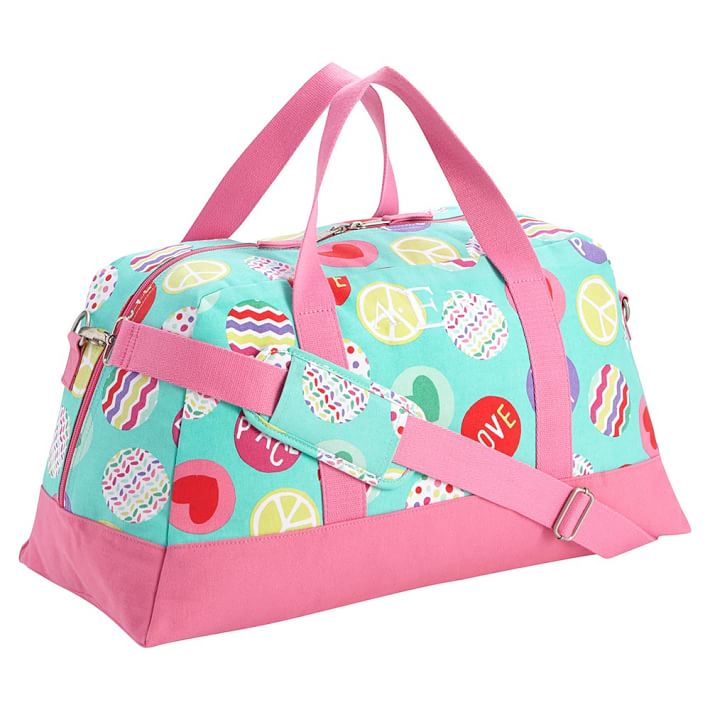 Sleepover Duffle - Peace And Love | Teen Luggage | Pottery Barn Teen