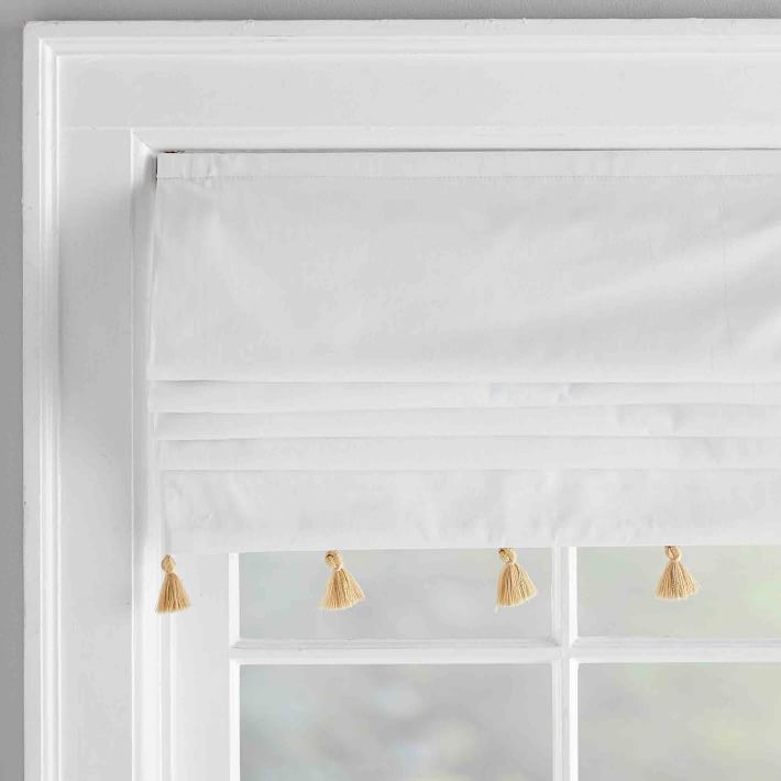 Tassel Blackout Roman Shade | Teen Curtains | Pottery Barn Teen