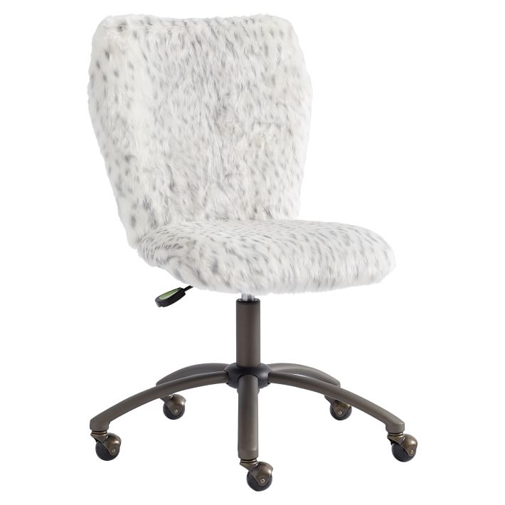 Gray Leopard Faux-Fur Airgo Desk Chair| Desk Chair | Pottery Barn Teen