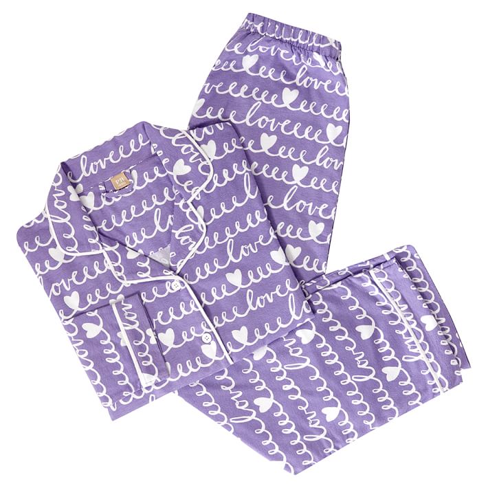 Loops-A-Lot Flannel Teen Pajama Set - Purple | Pottery Barn Teen