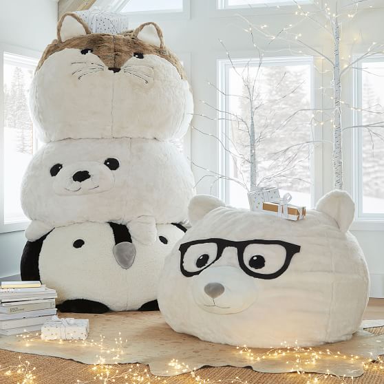 Fox FauxFur Critter Bean Bag Chair Pottery Barn Teen