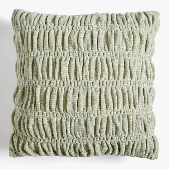 Ruched Chenille Pillow Pottery Barn Teen