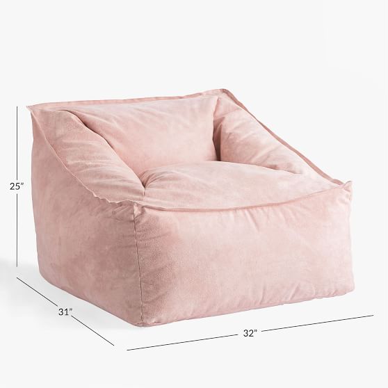 Textured Faux Suede Blush Modern Lounger | Pottery Barn Teen