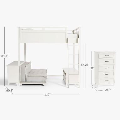 Hampton Loft Bed With Dresser, Couch & Bookcase | Pottery Barn Teen