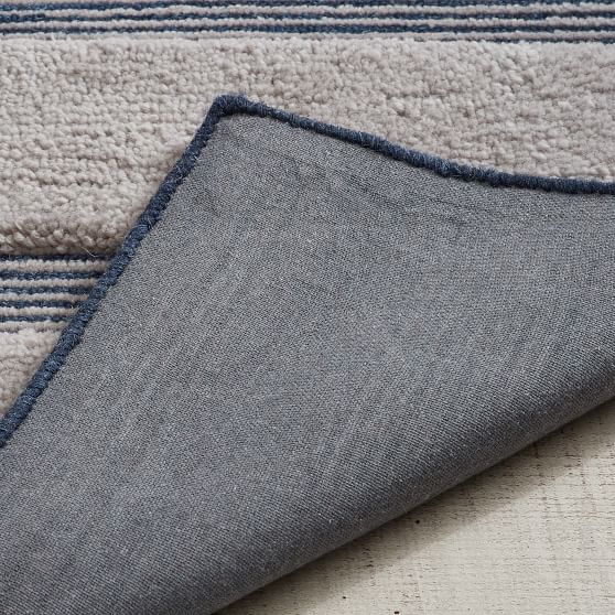 Stripe Wool Rug Navy Pottery Barn Teen