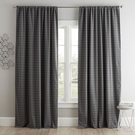 Windowpane Blackout Curtain Pottery Barn Teen