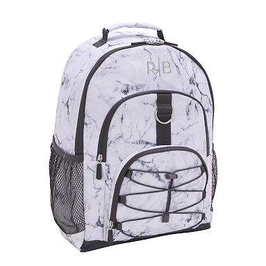 Marble Mini Backpack Crossbody Bag - Black & White