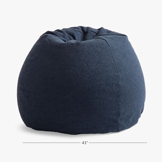 Chunky Boucle Navy Bean Bag Chair Pottery Barn Teen